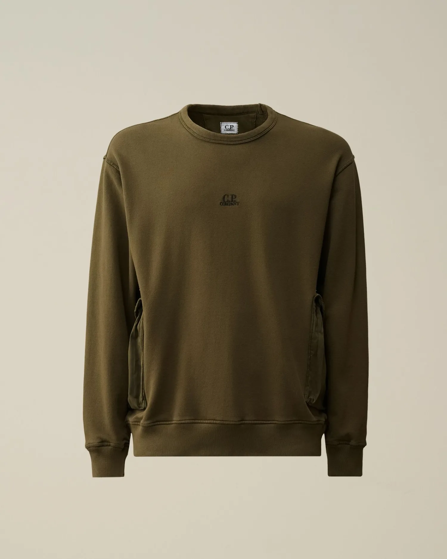 Flash Sale C.P. Company Diagonal Haevet Fleece Sweatshirt Med Lynlas Sort