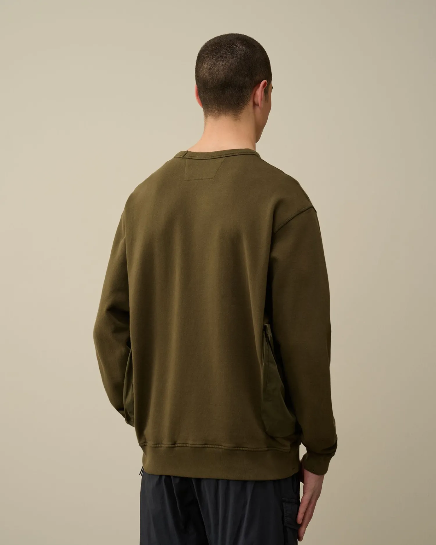 Flash Sale C.P. Company Diagonal Haevet Fleece Sweatshirt Med Lynlas Sort