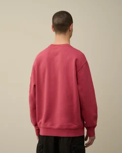 Sale C.P. Company Diagonal Haevet Fleece Sweatshirt Total Eclipse-Blue