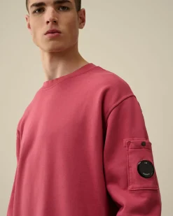Sale C.P. Company Diagonal Haevet Fleece Sweatshirt Total Eclipse-Blue