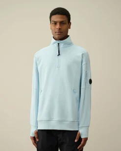 Fashion C.P. Company Diagonal Haevet Fleece Sweatshirt Stovregn Gra