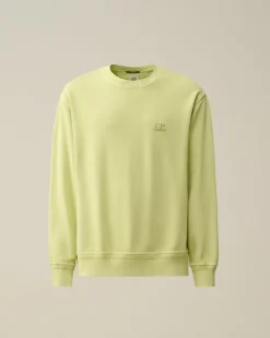 Clearance C.P. Company Diagonal Haevet Fleece Sweatshirt Med Lynlas Blaek Bla