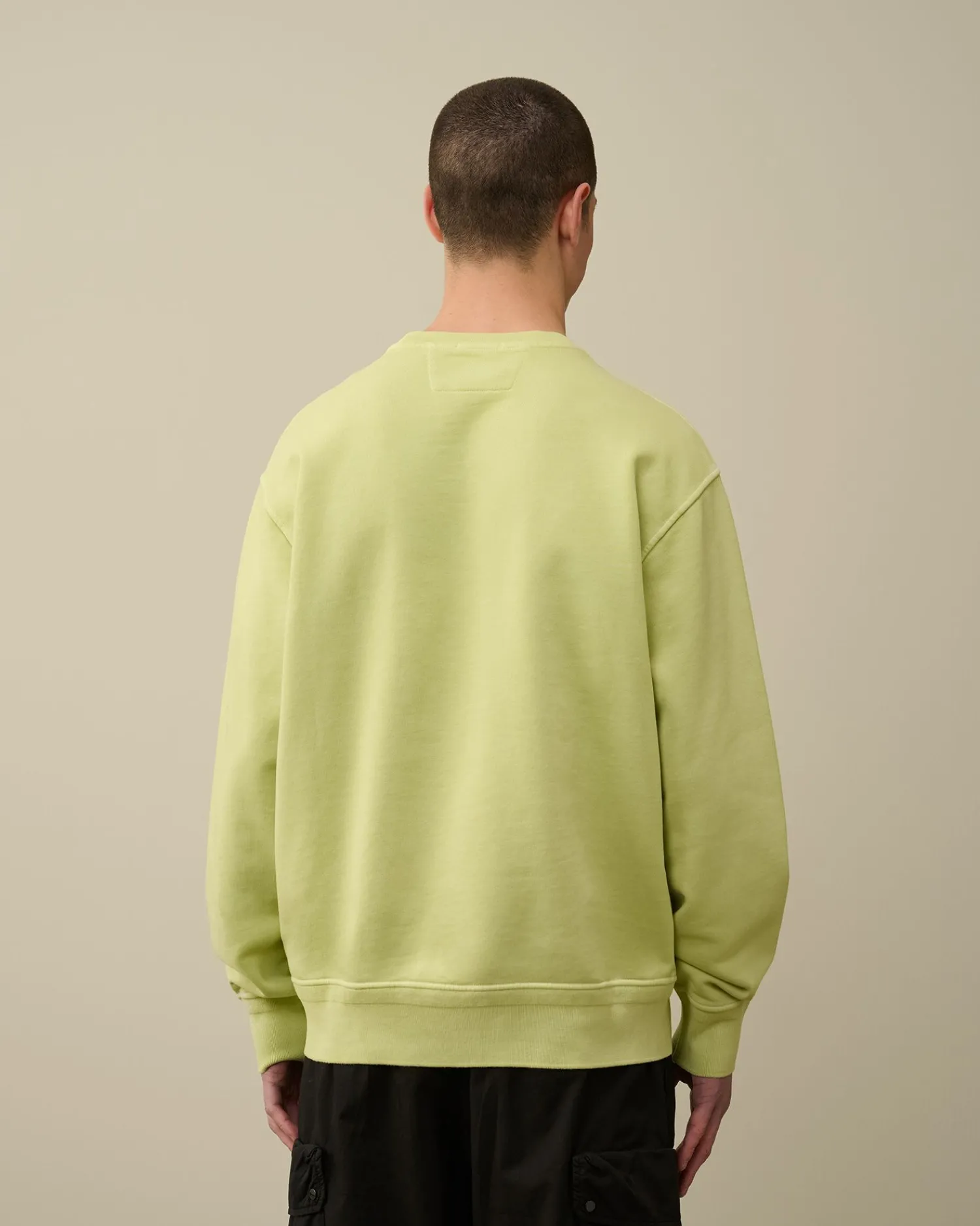 Clearance C.P. Company Diagonal Haevet Fleece Sweatshirt Med Lynlas Blaek Bla