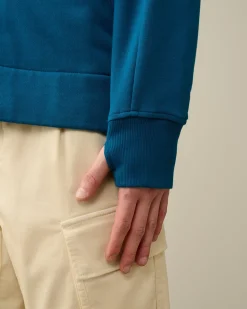 Best C.P. Company Diagonal Haevet Fleece Sweatshirt Gra Melange