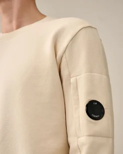 Discount C.P. Company Diagonal Haevet Fleece Sweatshirt Pistacie Shell-Beige