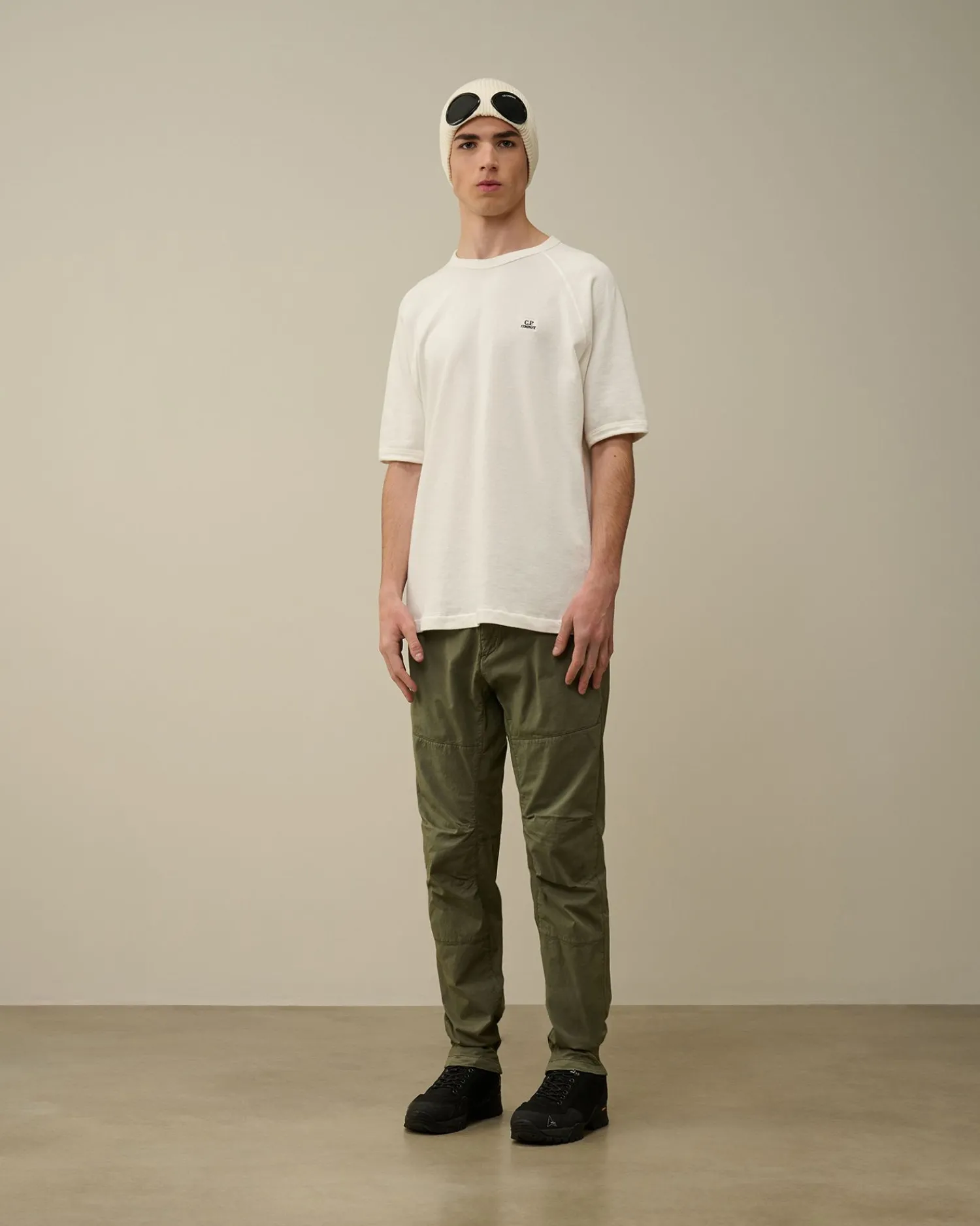 Discount C.P. Company Diagonal Haevet Fleece-Haettetroje Med Lynlas Rod Knop
