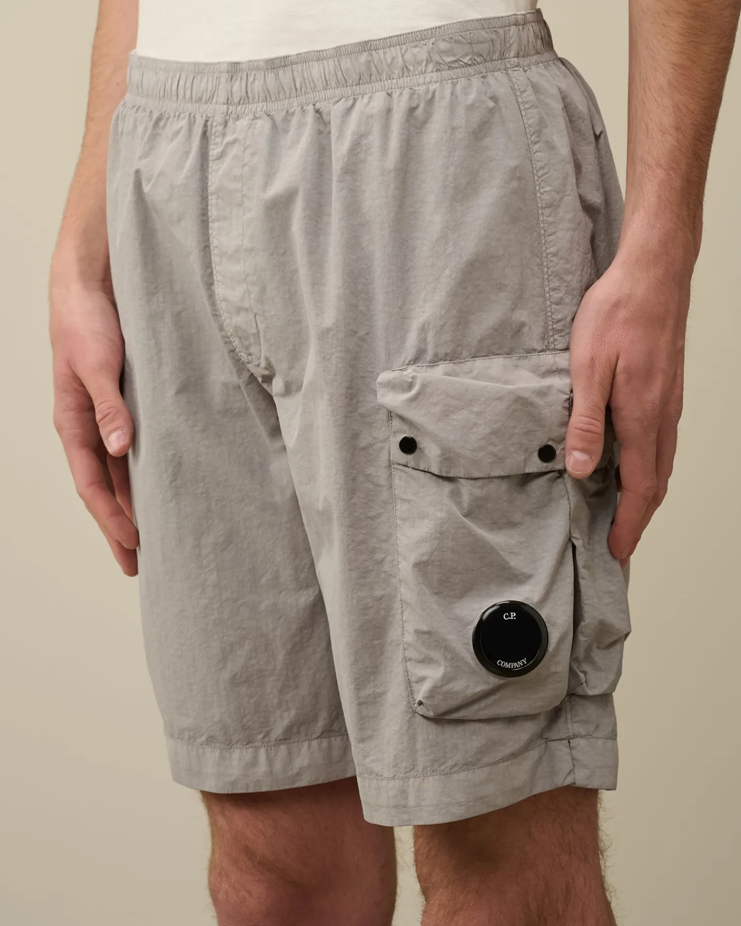 Sale C.P. Company Flad Nylon Cargo Svommeshorts Stovregn Gra