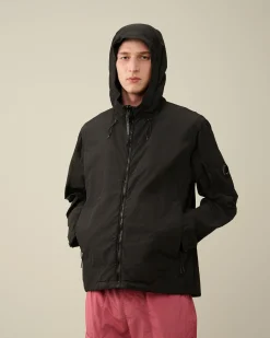 New C.P. Company Flad Nylon Vendbar Haettejakke Sort