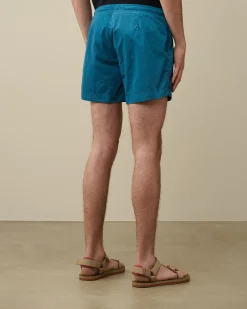 Shop C.P. Company Flade Svommeshorts Med Svamp I Nylon Blaek Bla