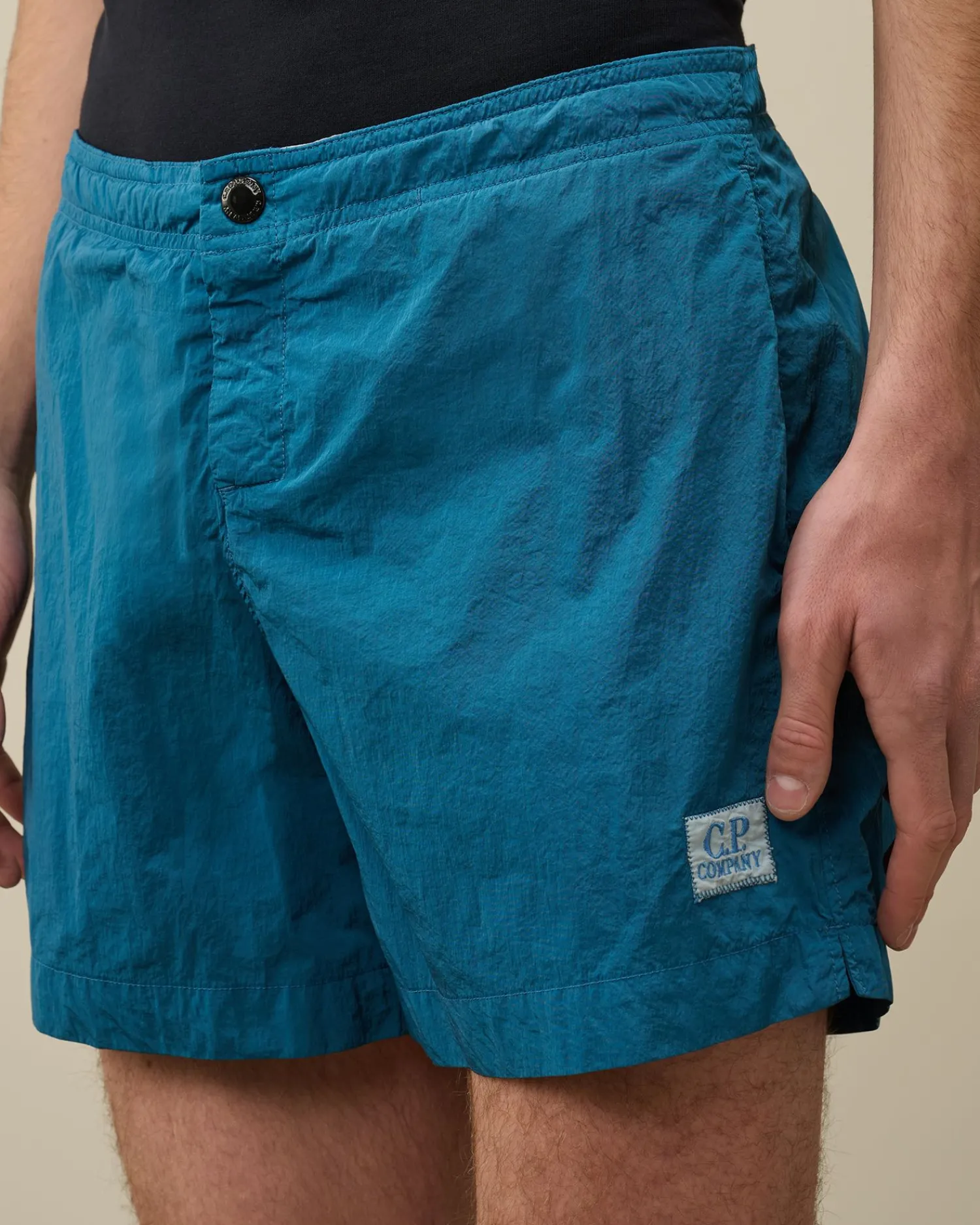 Shop C.P. Company Flade Svommeshorts Med Svamp I Nylon Blaek Bla
