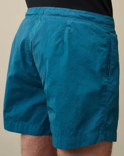 Shop C.P. Company Flade Svommeshorts Med Svamp I Nylon Blaek Bla
