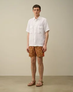 Clearance C.P. Company Flade Svommeshorts Med Svamp I Nylon Wienerbrod Shell-Orange