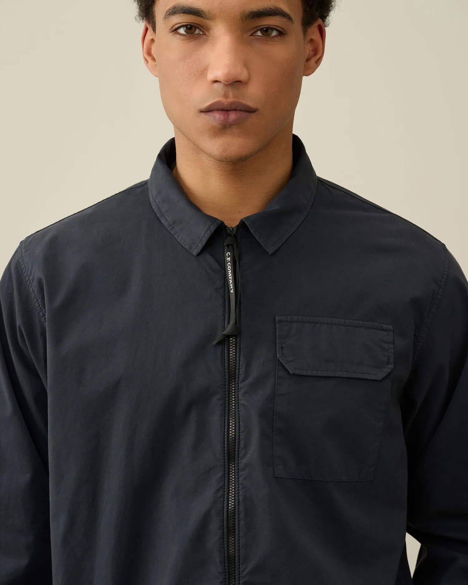 Store C.P. Company Gabardine Pockets Skjorte Gaze Hvid