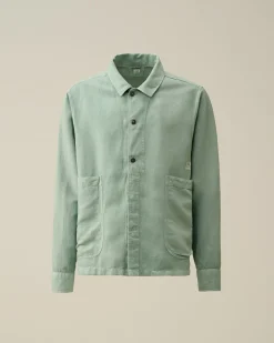 New C.P. Company Gabardine Pockets Skjorte Stjernelys Bla