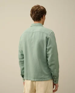 New C.P. Company Gabardine Pockets Skjorte Stjernelys Bla