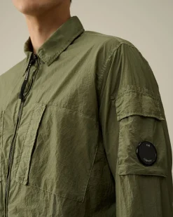 Cheap C.P. Company Gabardine Pockets Skjorte Ivy Gron