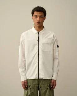 Store C.P. Company Gabardine Skjorte Sort