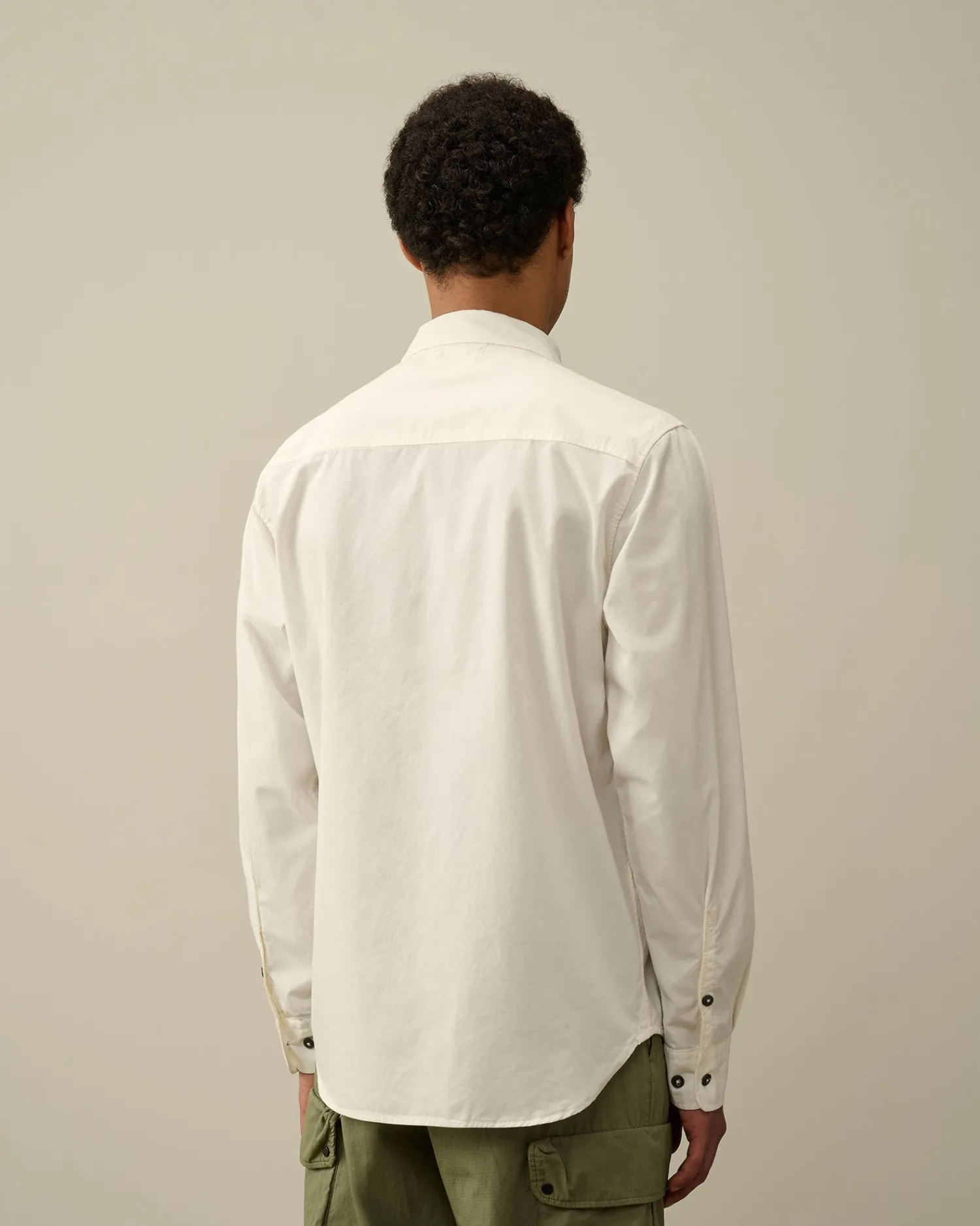 Store C.P. Company Gabardine Skjorte Sort