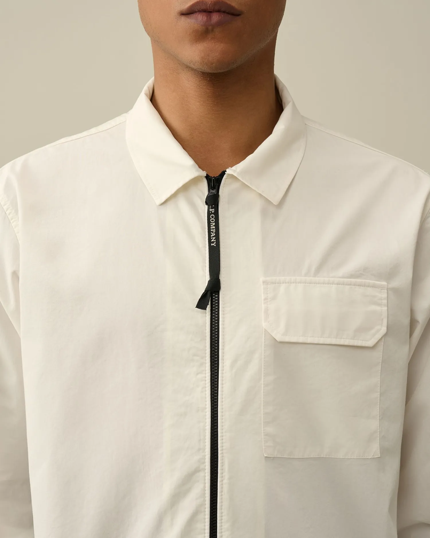 Store C.P. Company Gabardine Skjorte Sort