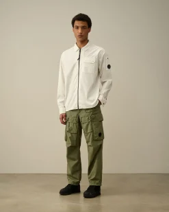 Store C.P. Company Gabardine Skjorte Sort