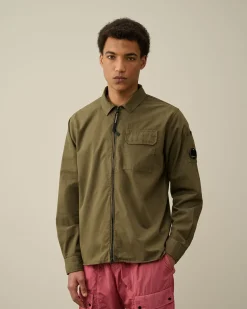 Online C.P. Company Gabardine Skjorte Pistacie Shell-Beige