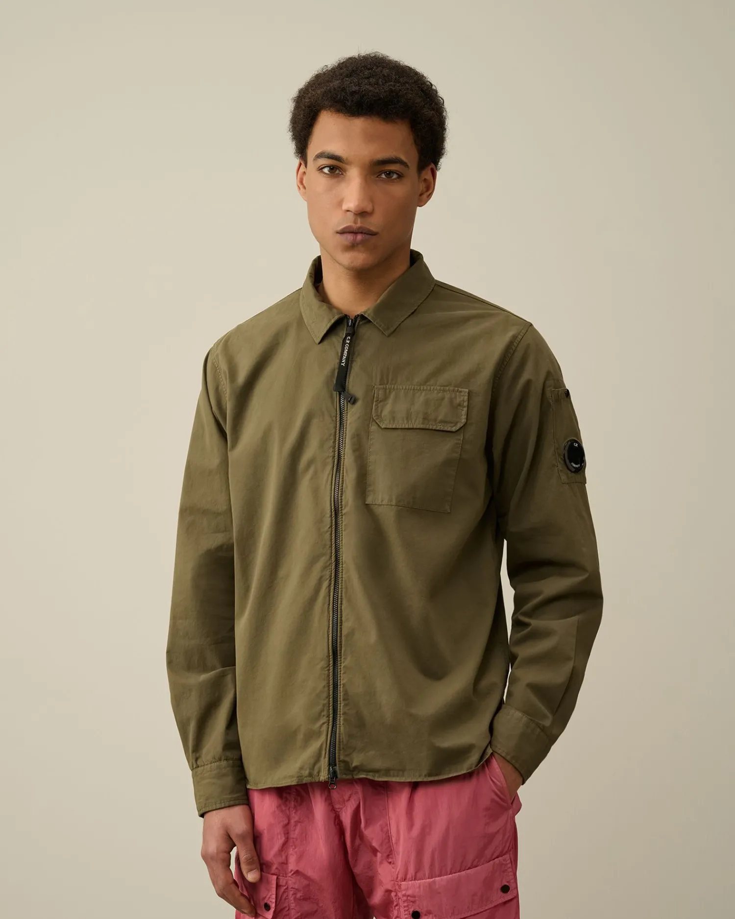 Online C.P. Company Gabardine Skjorte Pistacie Shell-Beige