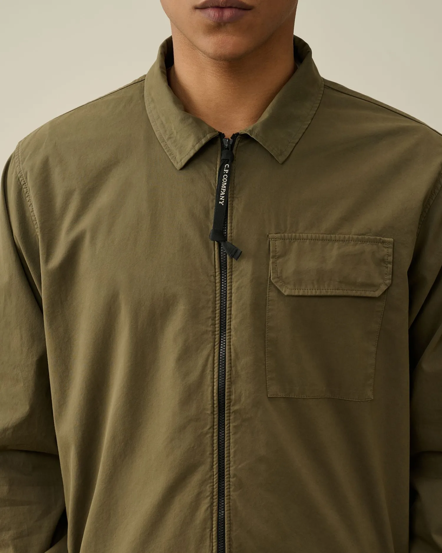 Online C.P. Company Gabardine Skjorte Pistacie Shell-Beige