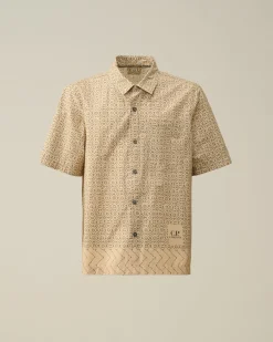 Best C.P. Company Gabardine Skjorte Med Knapper Agave Gron