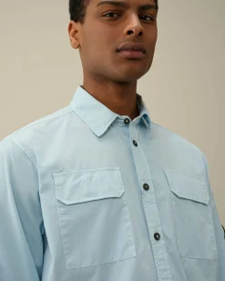 Cheap C.P. Company Gabardine Skjorte Med Lynlas Ivy Gron