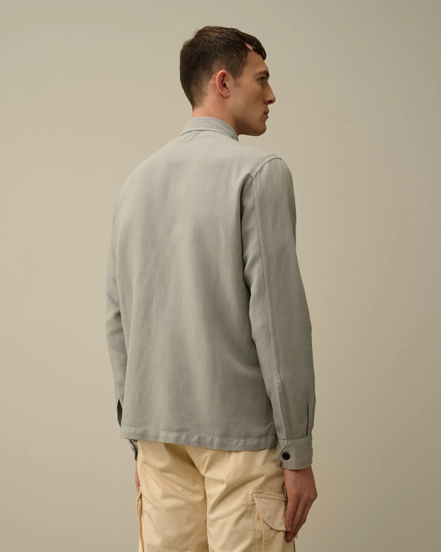 Sale C.P. Company Gabardine Skjorte Med Lynlas Himmelsk Pink