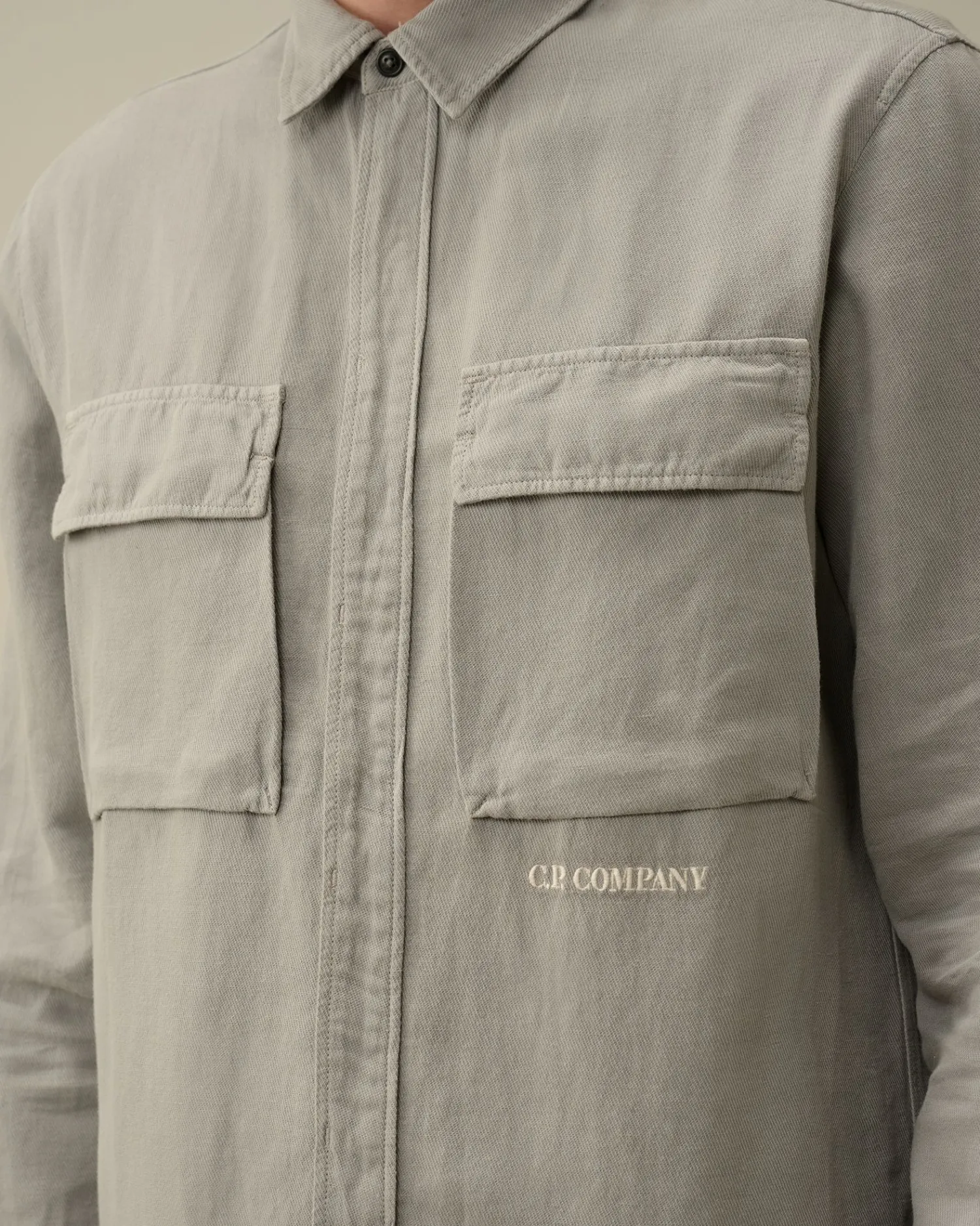 Sale C.P. Company Gabardine Skjorte Med Lynlas Himmelsk Pink