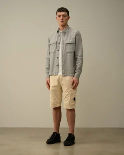 Sale C.P. Company Gabardine Skjorte Med Lynlas Himmelsk Pink