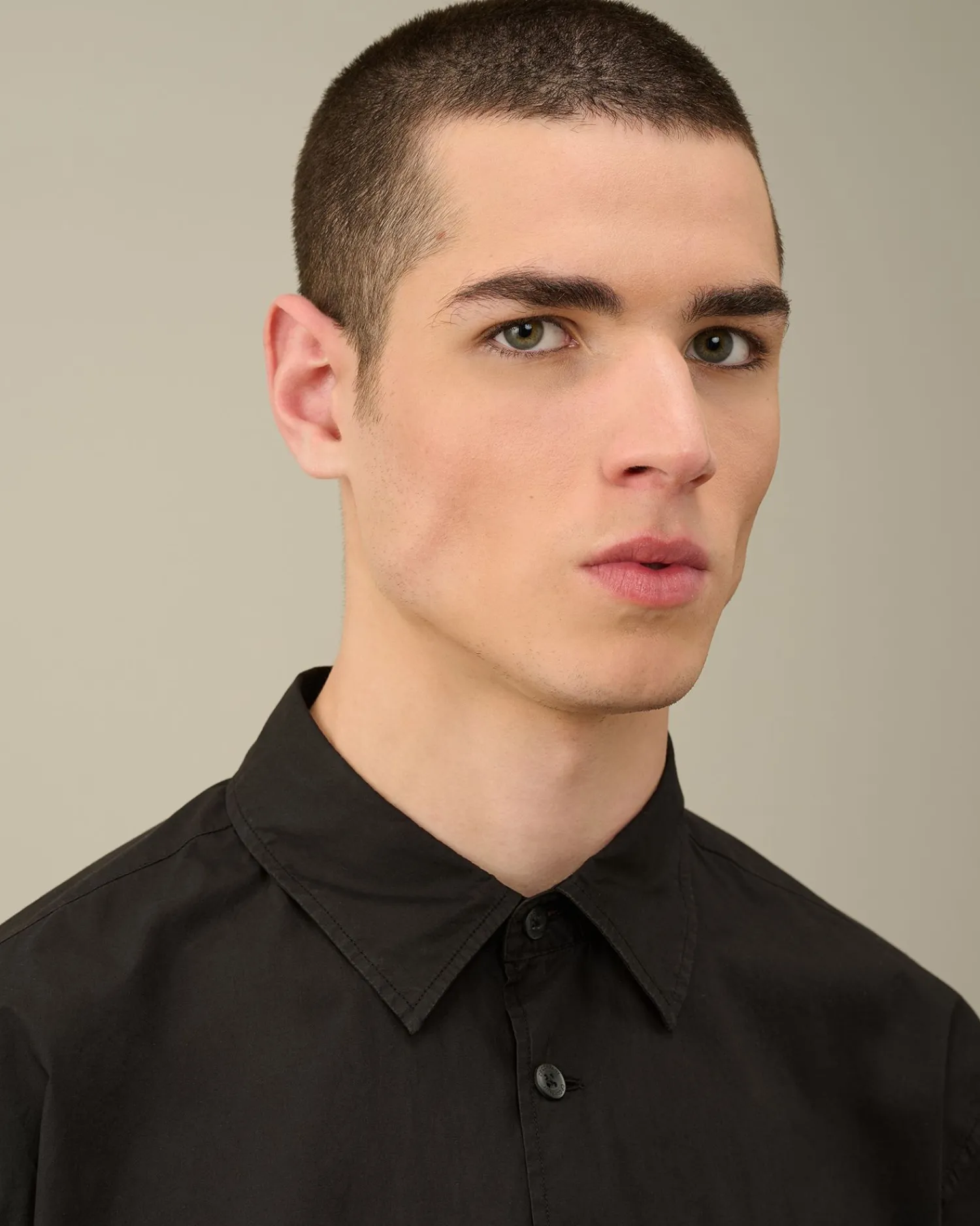 Sale C.P. Company Gabardine Skjorte Med Lynlas Sort