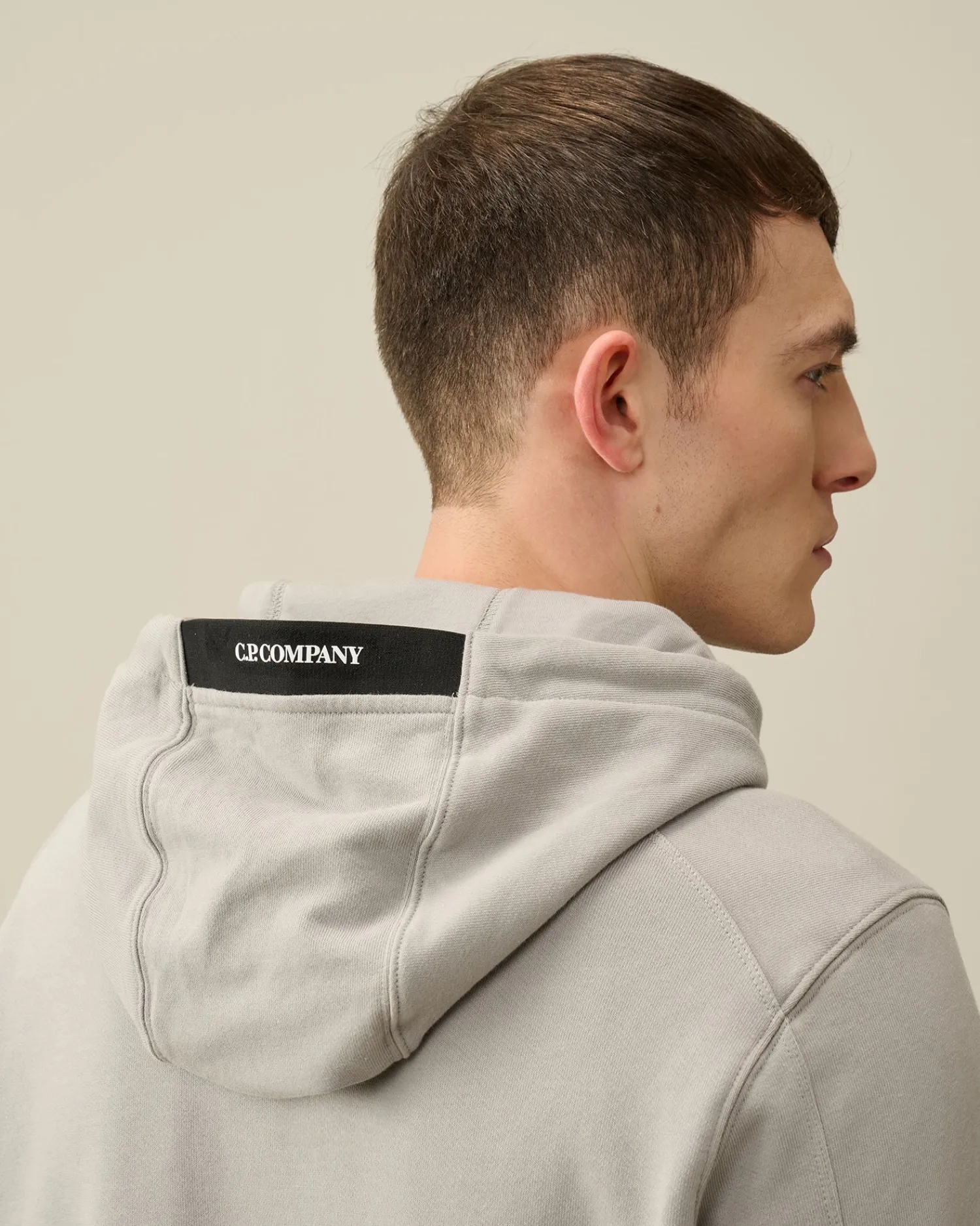 Cheap C.P. Company Haettetroje I Bomuldsfleece Stovregn Gra