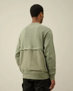 Best C.P. Company Haettetroje I Let Fleece Pistacie Shell-Beige