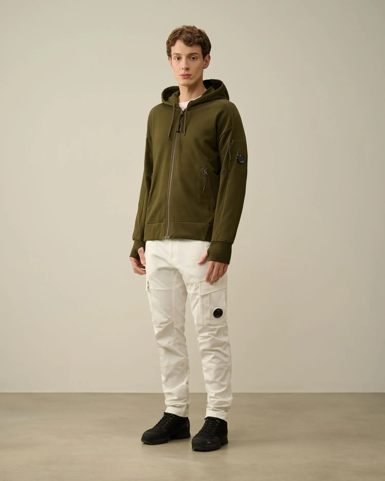Outlet C.P. Company Haettetroje I Let Fleece Stovregn Gra