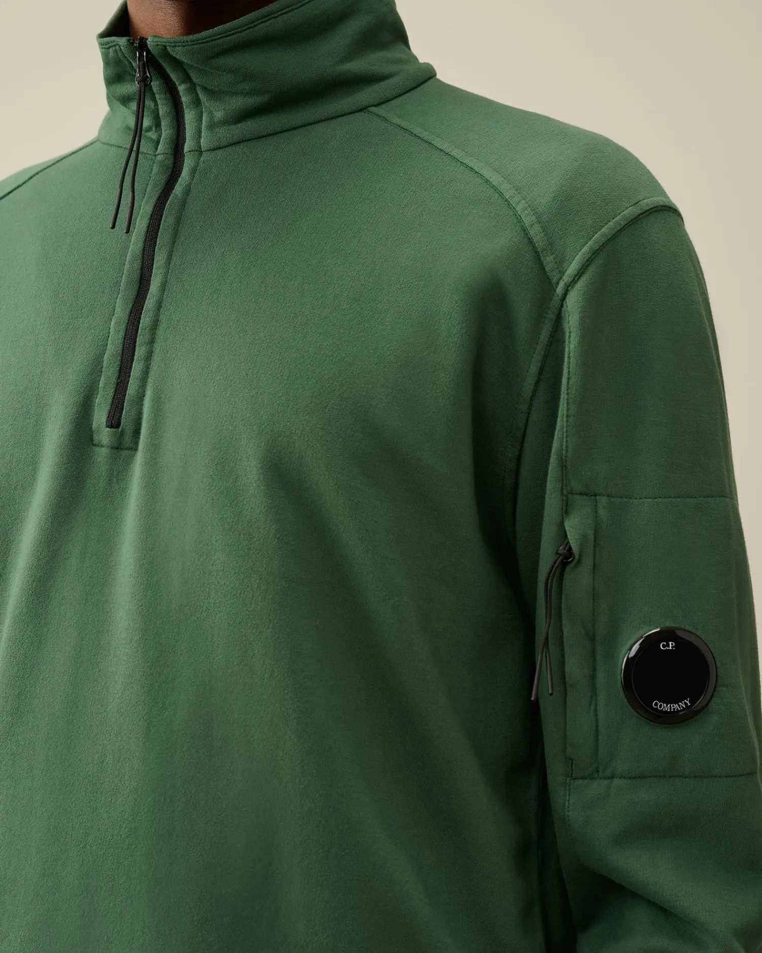 New C.P. Company Haettetroje Med Diagonal Fleece I Bomuld Blaek Bla