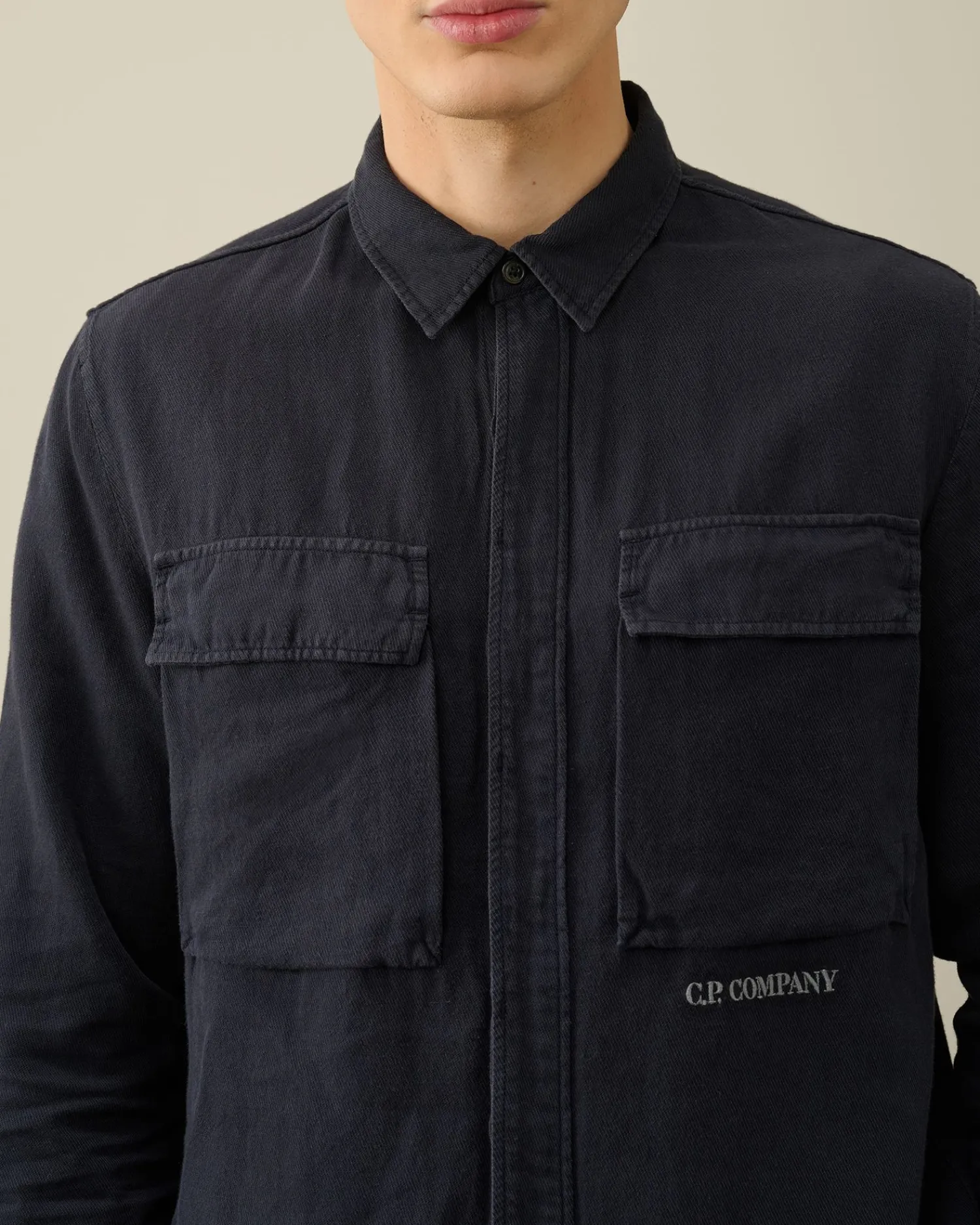 Fashion C.P. Company Kortaermet Skjorte I Hor Stovregn Gra