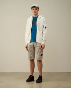 Clearance C.P. Company Let Fleece Haettetroje Med Lynlas Gaze Hvid