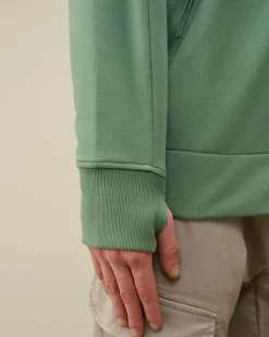 Cheap C.P. Company Let Fleece Haettetroje Med Lynlas Green Bay