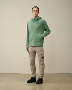 Cheap C.P. Company Let Fleece Haettetroje Med Lynlas Green Bay