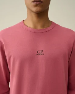 Best C.P. Company Let Fleece Logo Sweatshirt Rod Knop