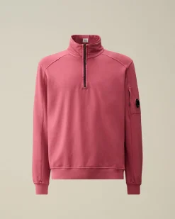 Online C.P. Company Let Fleece Sweatshirt Med Lynlas Rod Knop