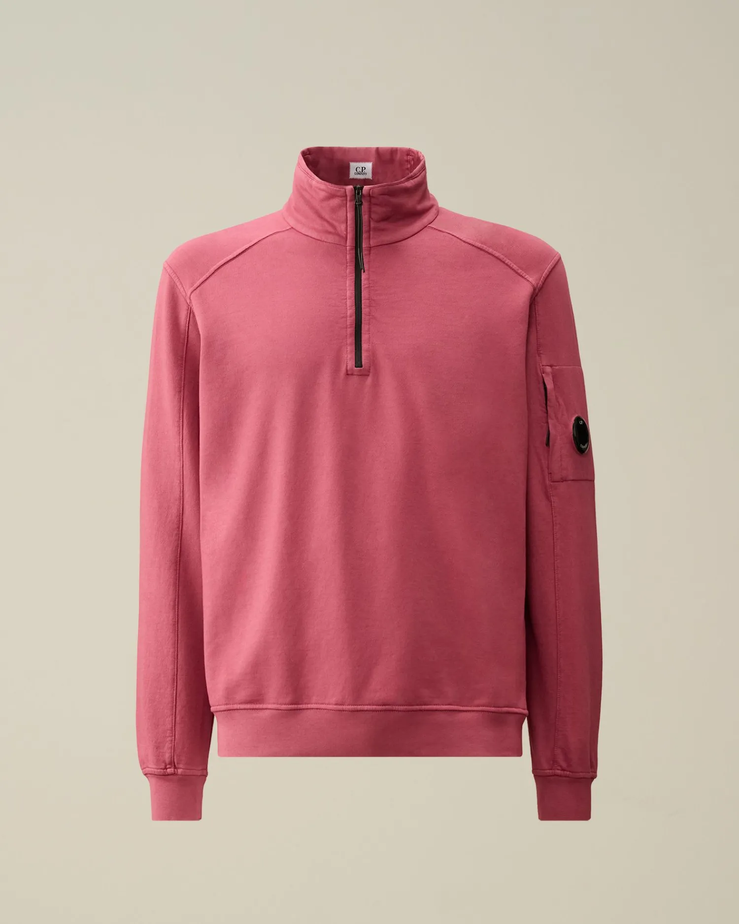 Online C.P. Company Let Fleece Sweatshirt Med Lynlas Rod Knop