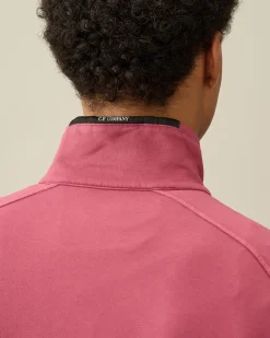 Online C.P. Company Let Fleece Sweatshirt Med Lynlas Rod Knop