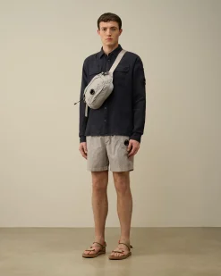 Discount C.P. Company Light Fleece Utility Shorts Green Bay