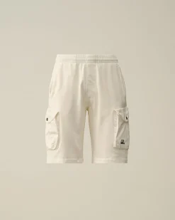 Best Sale C.P. Company Light Fleece Utility Shorts Gaze Hvid
