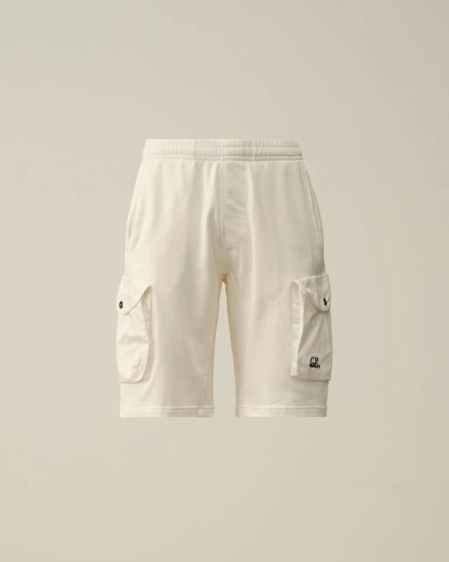 Best Sale C.P. Company Light Fleece Utility Shorts Gaze Hvid