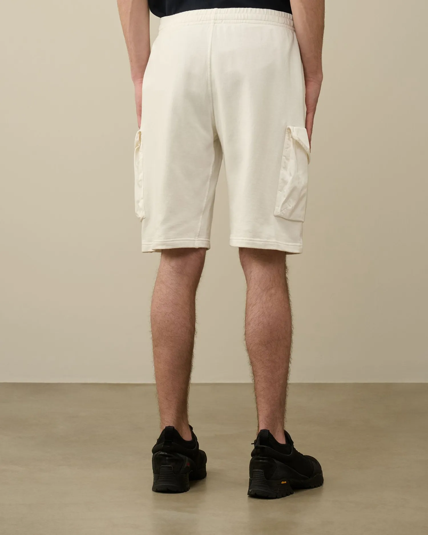 Best Sale C.P. Company Light Fleece Utility Shorts Gaze Hvid