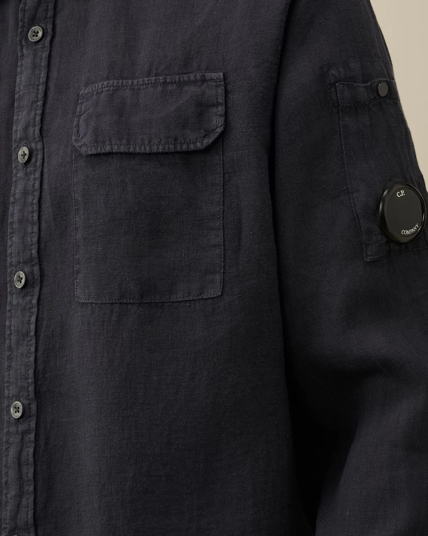 Fashion C.P. Company Lommeskjorte I Hor Total Eclipse-Blue